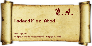 Madarász Abod névjegykártya